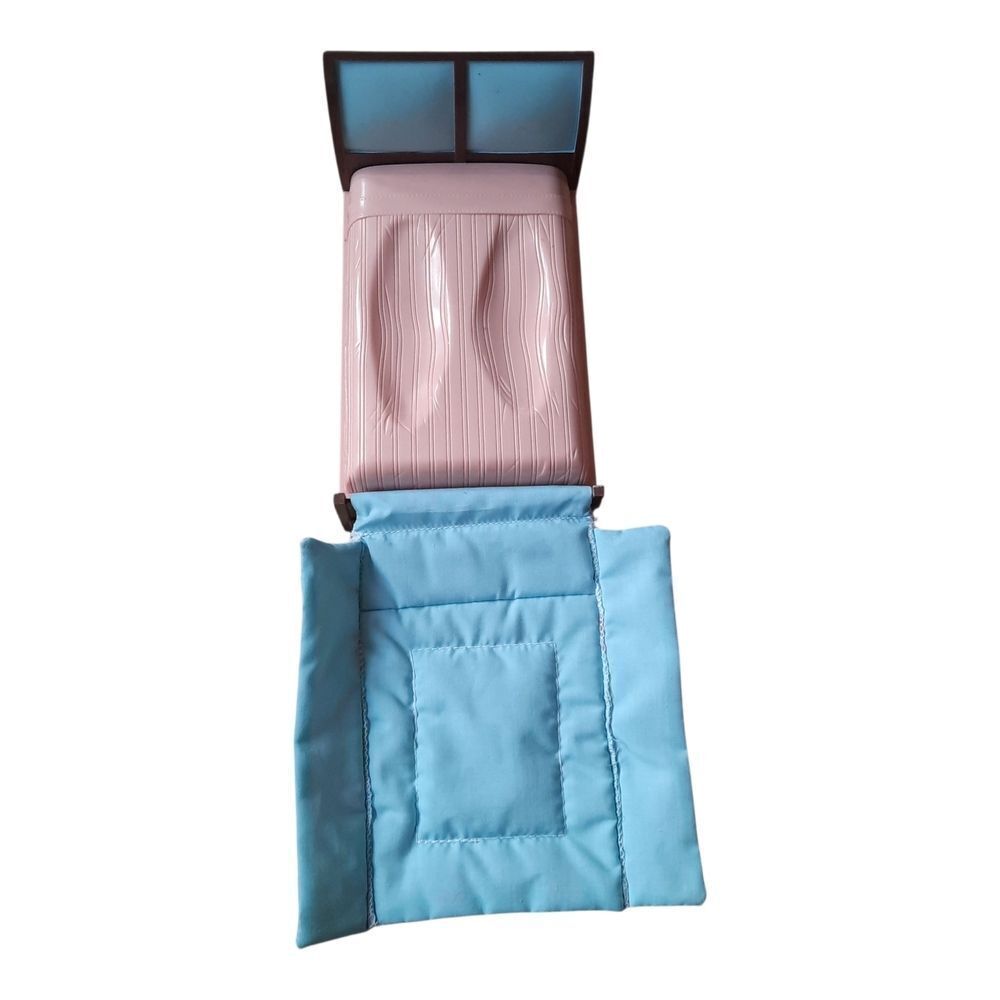 Fisher-Price Loving Family Pink Doll Bed with Blue Blanket